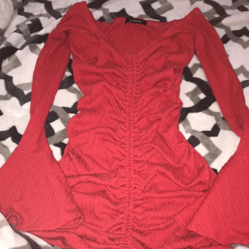 Red long sleeve mini Dress